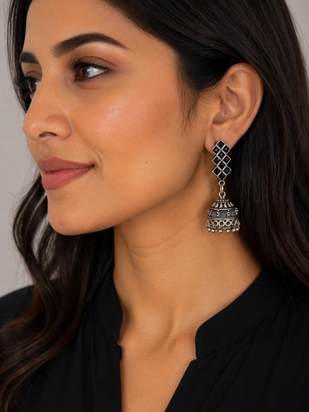 NEW Dangle Earrings with Black Accent